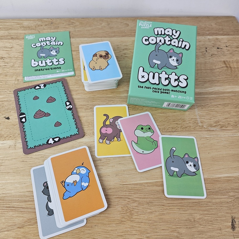 May Contain Butts - Fast-paced Butt-Matching Card Game - Cute Animals Kids Funny